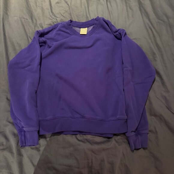 Aritzia TNA Cozy Fleece Perfect Crew Sweatshirt M Purple Cozy - Picture 1 of 4